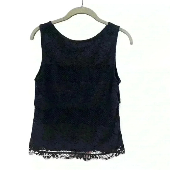 LOFT Petite Lace Navy Overlay Tank Size Small Petite - Picture 2 of 2